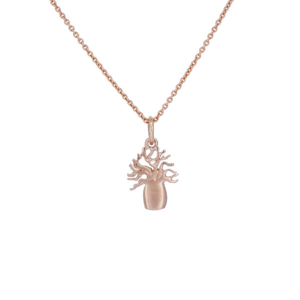 Delicate rose gold boab pendant east kimberley