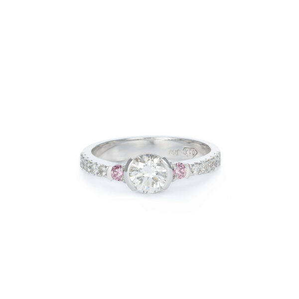 Round Brilliant White and Argyle Pink Diamond Ring