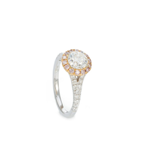 Pink diamond engagement ring