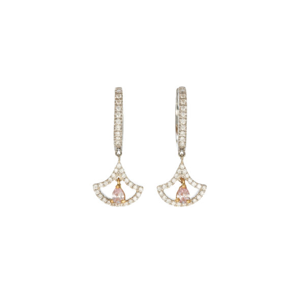 Pink pear drop earrings