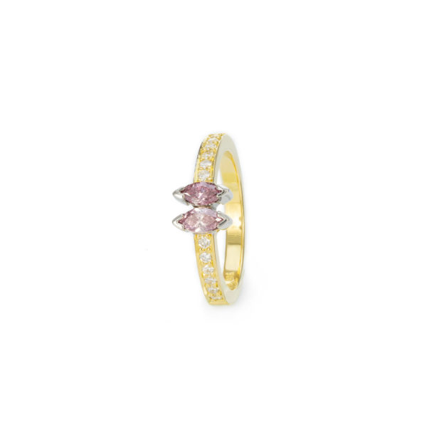 Matching pink marquise diamond ring