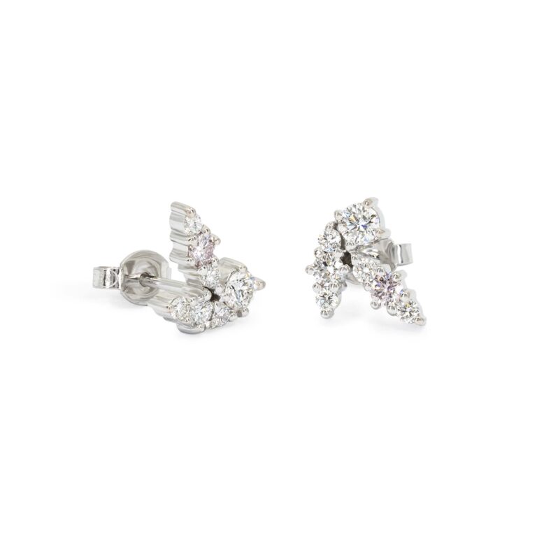 Pandanus Pink Diamond Stud Earrings