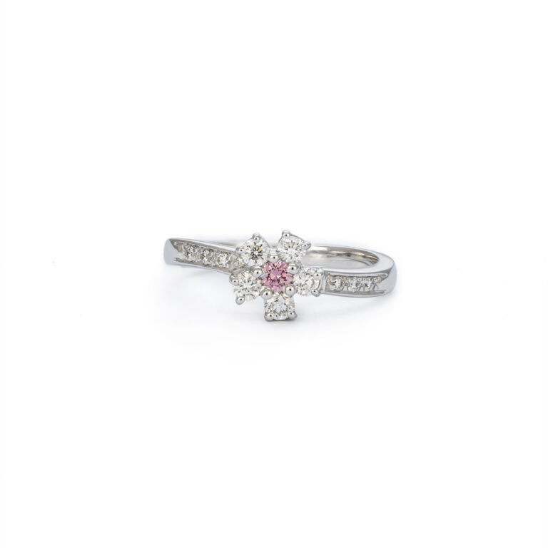 Pink Diamond Centred Daisy Ring