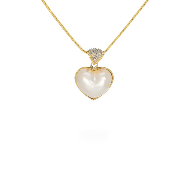 yellow gold mabe pearl pendent