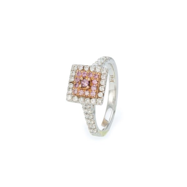 Argyle certifided white gold pink diamond ring
