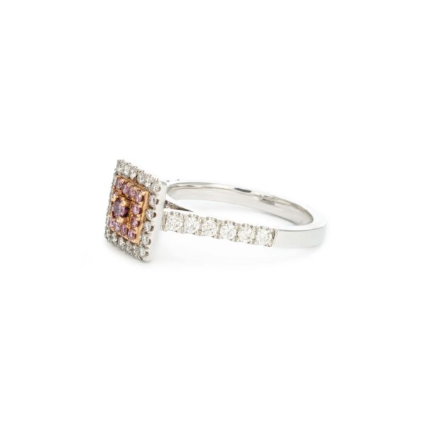 Argyle certifided white gold pink diamond ring