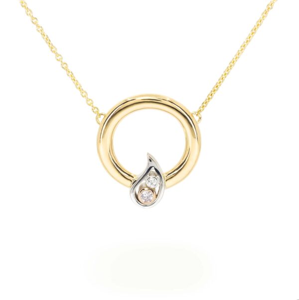 18ct yellow gold circle necklace