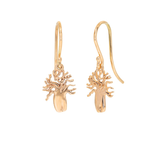 Rose Gold Boab Tree Hook Earrings