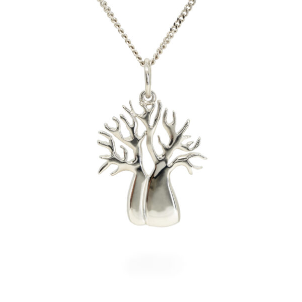 White gold boab tree pendant