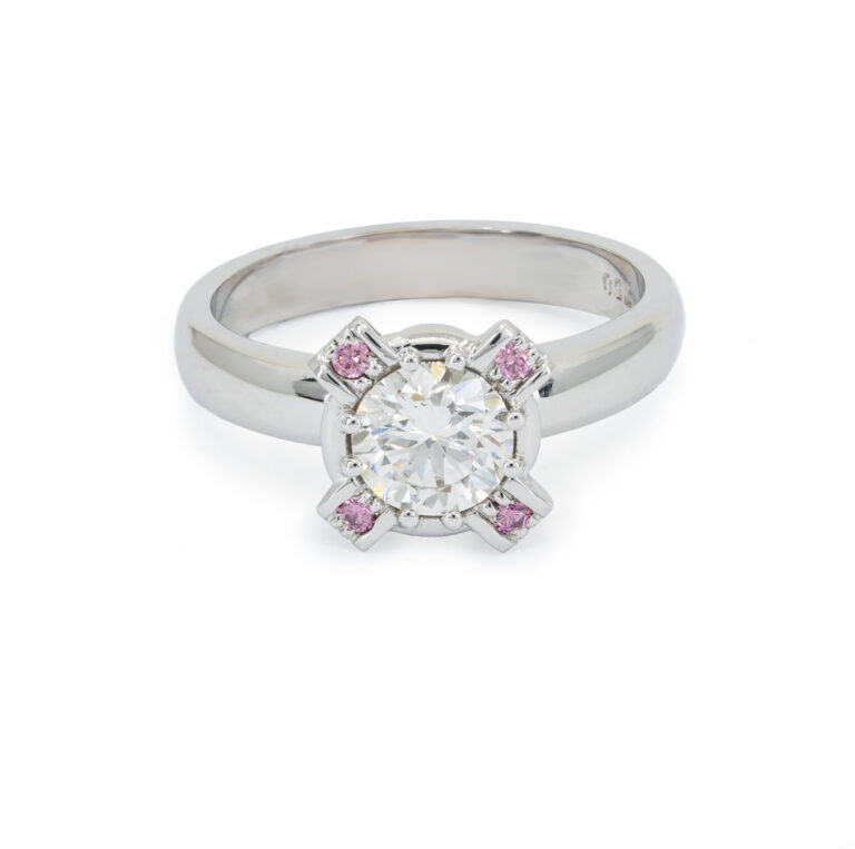 Sleek Modern Pink Diamond Ring