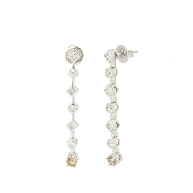 Elegant Long Line Diamond Earrings