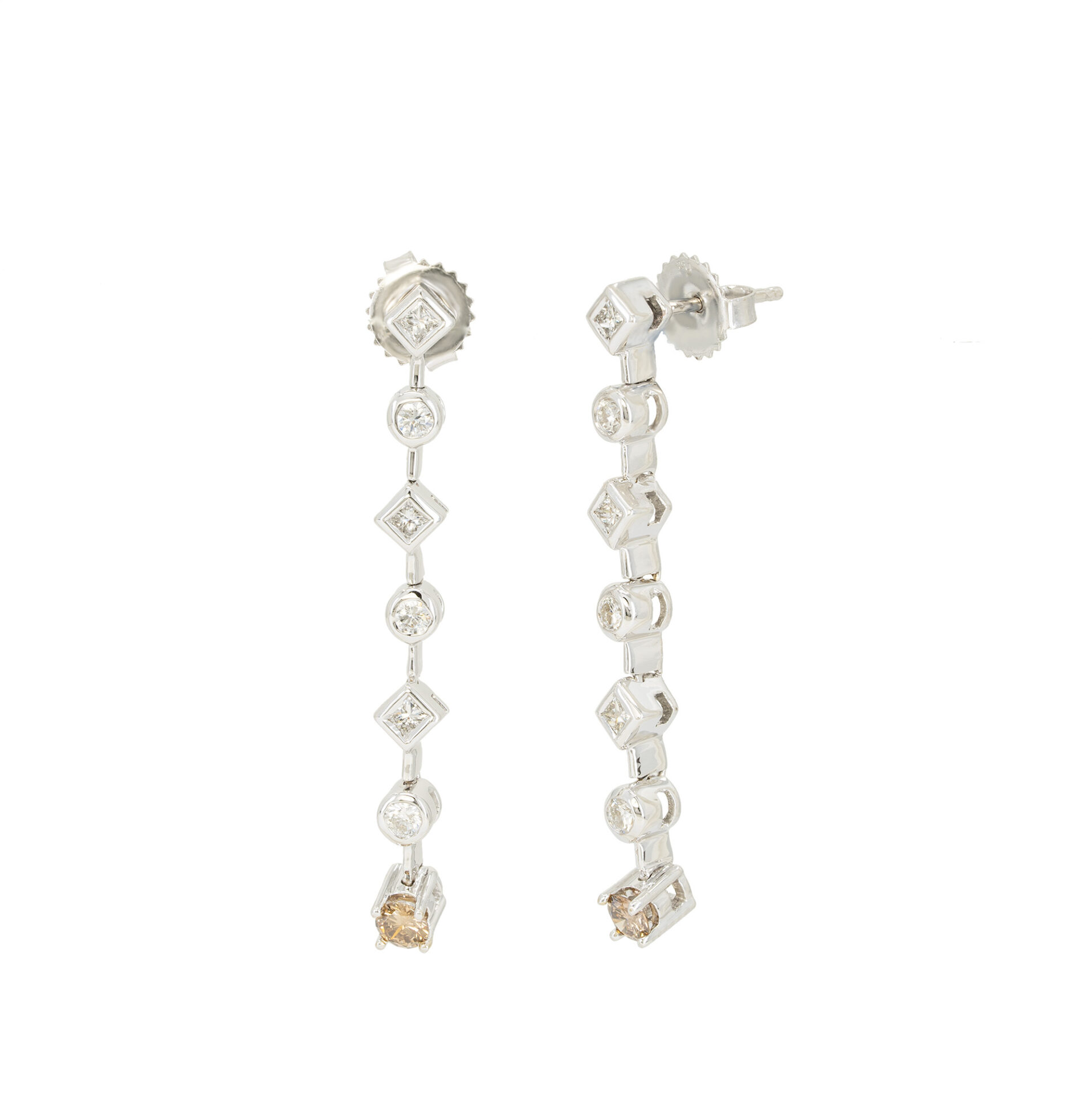0.5ct Diamond Tennis Earrings in 18K White Gold | Disco Collection – AITCHES-happymobile.vn