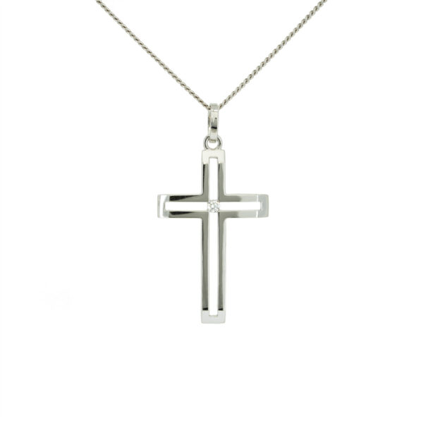 White Gold Diamond cross pendant