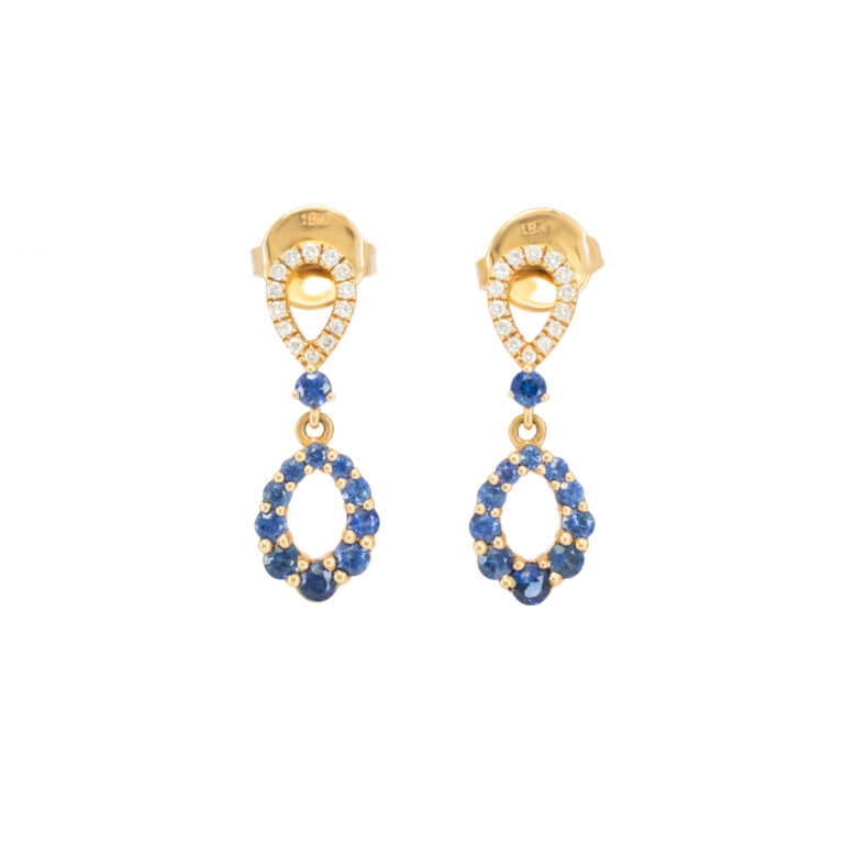 Rose Gold Sapphire Diamand Earrings
