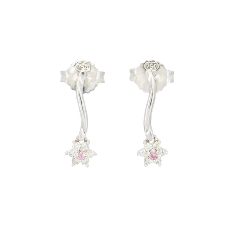 Floral Argyle Pink Diamond Earrings
