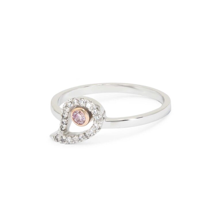 Grevillea Flower Pink Diamond Ring