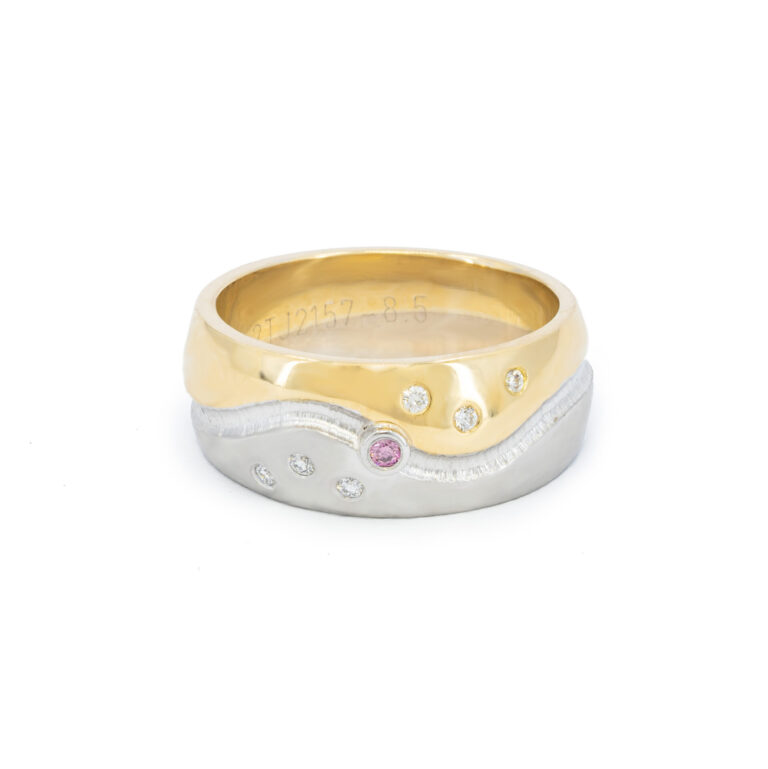 Two-toned Landscape Inspired Pink Diamond Ring