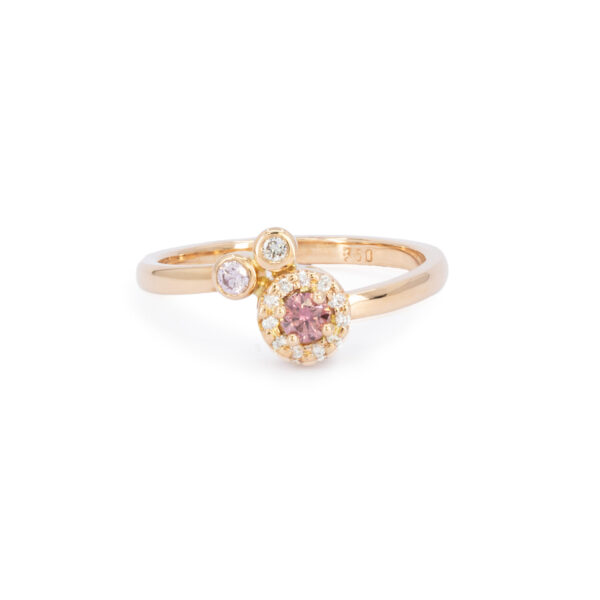 Pink diamond rose gold handmade ring