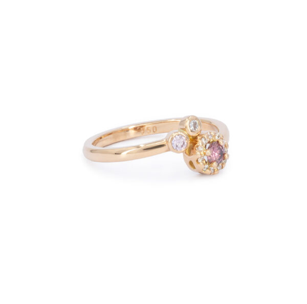 Pink diamond rose gold handmade ring