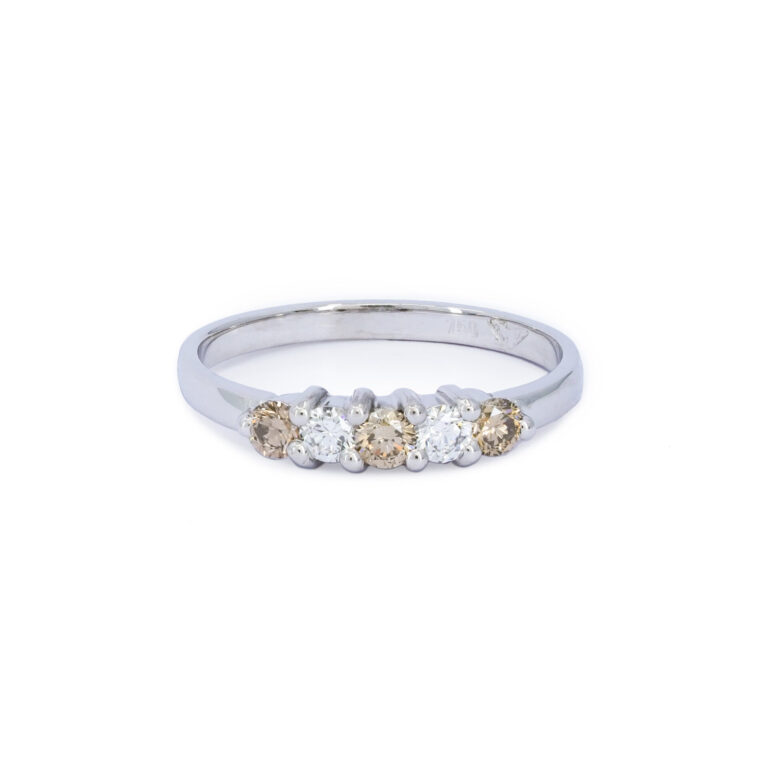 Tapered Champagne Diamond Ring