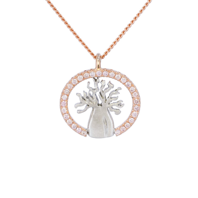 Pale Pink Diamond Boab Pendant