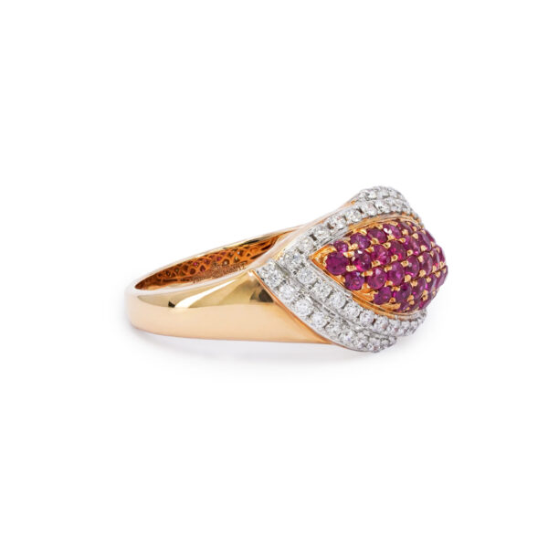 40th anniversary ruby and diamond pavé ring in rose gold