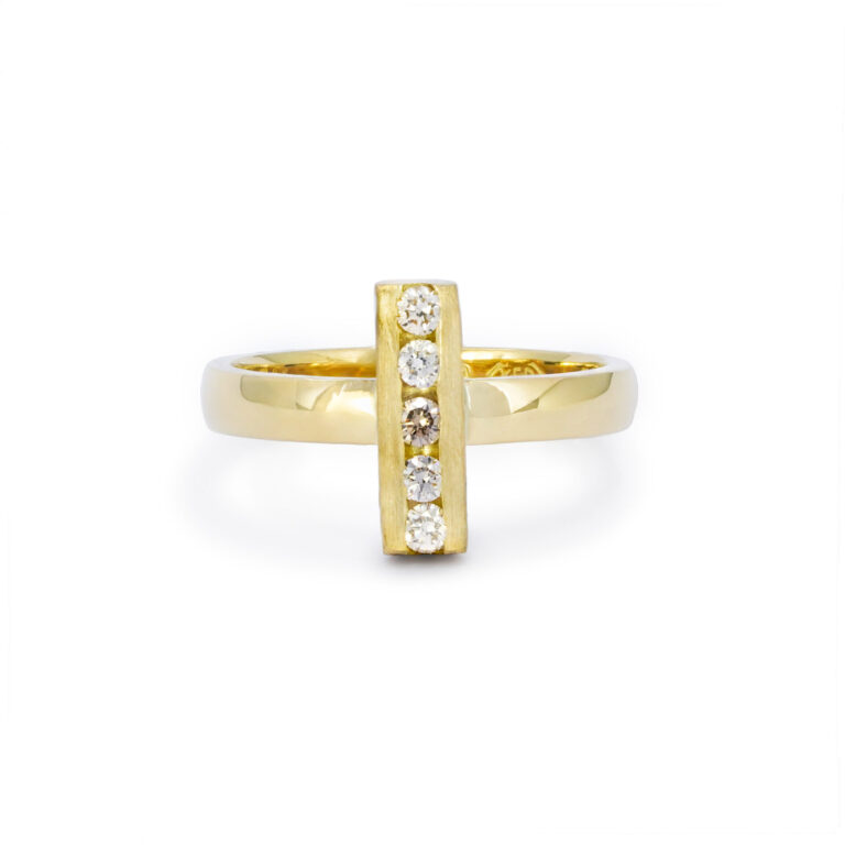 Argyle Champagne Diamond Bar Ring