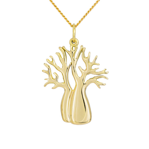 18ct yellow gold Boab Tree Dunham Pendant Handcrafted